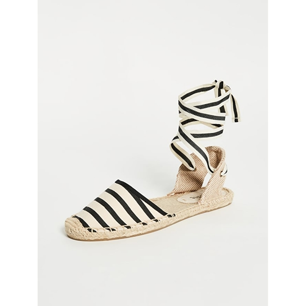 Chic Soludos Striped Ankle Tie Espadrilles - Picture 2 of 16